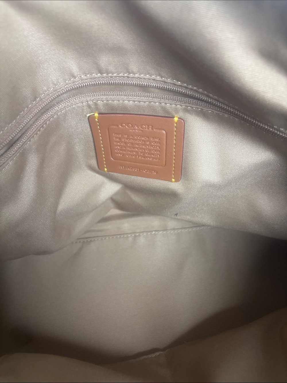Coach Beige Floral Signature Tote with Pink Trim - Picture 3 of 6